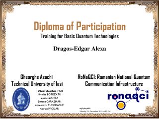 RoNaQCI TUIasi Training, December 3-20, 2024, Iași