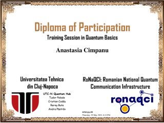 RoNaQCI UTCN Training, May 20-23, 2025, Cluj-Napoca